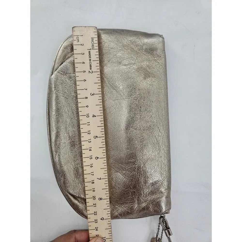 Coach Madison Metallic Embossed Leather Small Wristlet Bag Purse Elegant